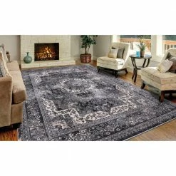 Angora Anthracite 8 ft. x 10 ft. Medallion Area Rug by Home Decorators Collection -Home Decoration Sales 2024 anthracite home decorators collection area rugs 27337 4f 1000