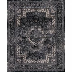 Angora Anthracite 8 ft. x 10 ft. Medallion Area Rug by Home Decorators Collection