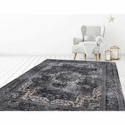 Angora Anthracite 8 ft. x 10 ft. Medallion Area Rug by Home Decorators Collection -Home Decoration Sales 2024 anthracite home decorators collection area rugs 27337 77 1000