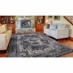 Angora Anthracite 8 ft. x 10 ft. Medallion Area Rug by Home Decorators Collection -Home Decoration Sales 2024 anthracite home decorators collection area rugs 27337 c3 1000