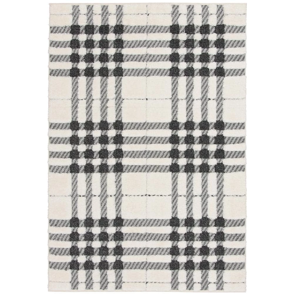 Newburry Black and White 8 ft. x 10 ft. Menswear Polypropylene Area Rug by Home Decorators Collection 1 Newburry Black and White 8 ft. x 10 ft. Menswear Polypropylene Area Rug by Home Decorators Collection