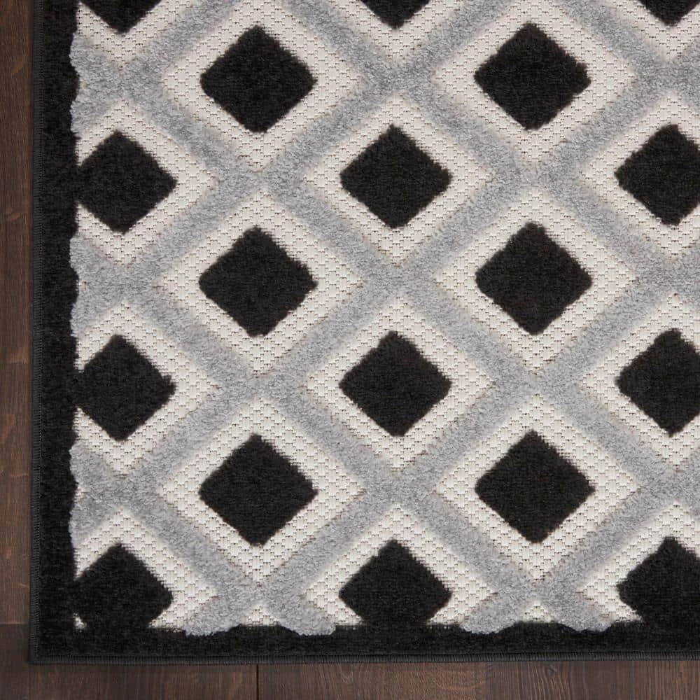Aloha Black White 10 ft.x 13 ft. Geometric Contemporary Indoor/Outdoor Area Rug by Home Decorators Collection 4 Aloha Black White 10 ft.x 13 ft. Geometric Contemporary Indoor/Outdoor Area Rug by Home Decorators Collection - Image 4