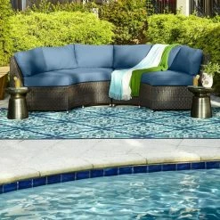 Bayview Blue/Aqua 5 ft 3 in x 7 ft 6 in Outdoor Area Rug by Home Decorators Collection -Home Decoration Sales 2024 blue aqua home decorators collection outdoor rugs 9526220310 1f 1000