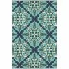 Bayview Blue/Aqua 5 ft 3 in x 7 ft 6 in Outdoor Area Rug by Home Decorators Collection