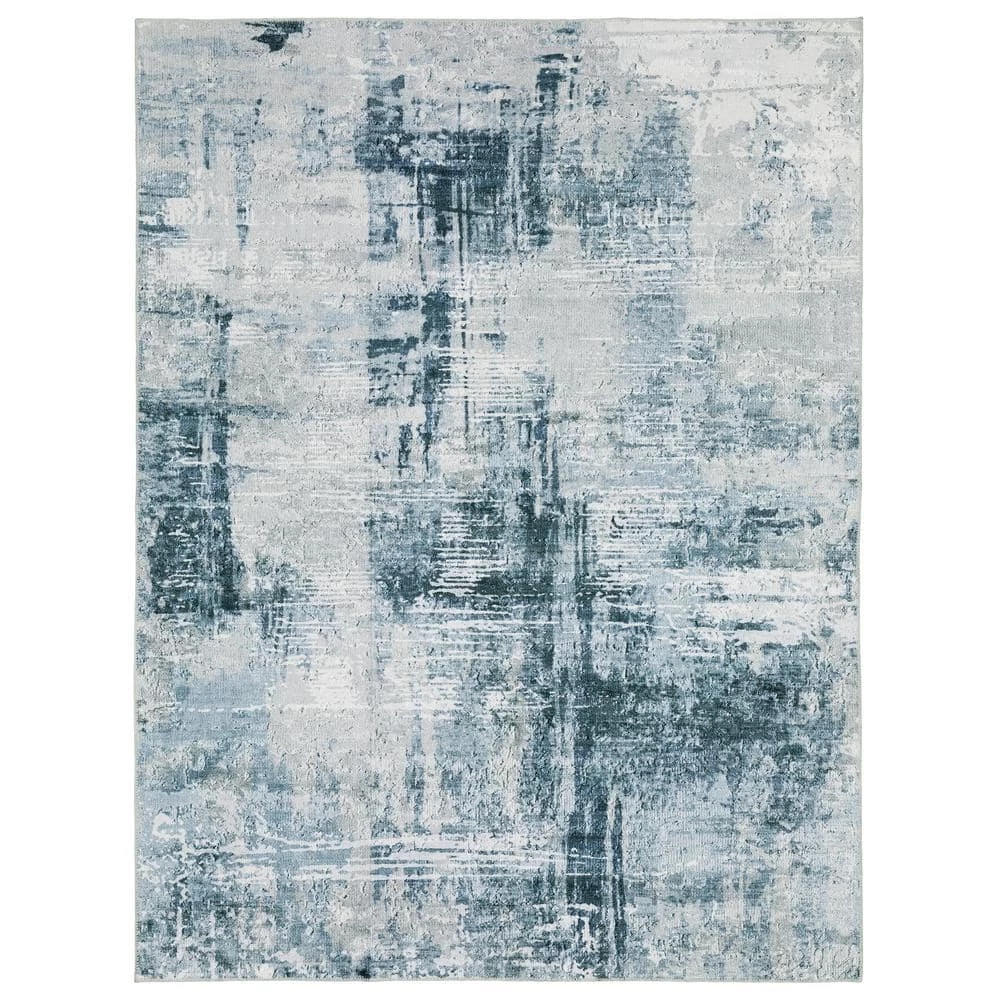 Harmony Machine Washable Blue 7 ft. 6 in. x 10 ft. Abstract Polyester Indoor Area Rug by Home Decorators Collection 1 Harmony Machine Washable Blue 7 ft. 6 in. x 10 ft. Abstract Polyester Indoor Area Rug by Home Decorators Collection