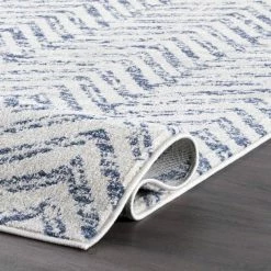 Rosanne Geometric Herringbone Blue 8 ft. x 10 ft. Area Rug by Home Decorators Collection -Home Decoration Sales 2024 blue home decorators collection area rugs rzbd94a 8010 1f 1000