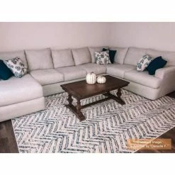 Rosanne Geometric Herringbone Blue 8 ft. x 10 ft. Area Rug by Home Decorators Collection -Home Decoration Sales 2024 blue home decorators collection area rugs rzbd94a 8010 31 1000