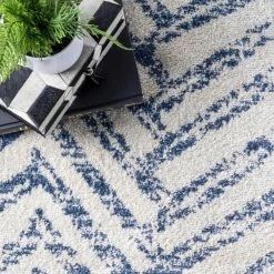 Rosanne Geometric Herringbone Blue 8 ft. x 10 ft. Area Rug by Home Decorators Collection -Home Decoration Sales 2024 blue home decorators collection area rugs rzbd94a 8010 4f 1000