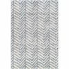Rosanne Geometric Herringbone Blue 8 ft. x 10 ft. Area Rug by Home Decorators Collection