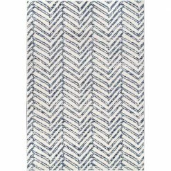 Rosanne Geometric Herringbone Blue 8 ft. x 10 ft. Area Rug by Home Decorators Collection