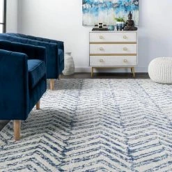 Rosanne Geometric Herringbone Blue 8 ft. x 10 ft. Area Rug by Home Decorators Collection -Home Decoration Sales 2024 blue home decorators collection area rugs rzbd94a 8010 c3 1000
