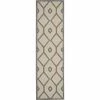 Palamos Cream 2 ft. x 10 ft. Geometric Contemporary Indoor/Outdoor Runner Rug by Home Decorators Collection