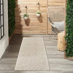 Palamos Cream 2 ft. x 8 ft. Geometric Contemporary Indoor/Outdoor Runner Rug by Home Decorators Collection -Home Decoration Sales 2024 cream home decorators collection area rugs 774521 77 1000