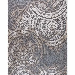 Spiral Medallion Cool Gray Tones 5 ft. x 7 ft. Area Rug by Home Decorators Collection