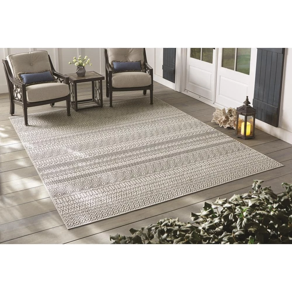 Rhapsody Gray 8 ft. x 10 ft. Indoor/Outdoor Area Rug by Home Decorators Collection 5 Rhapsody Gray 8 ft. x 10 ft. Indoor/Outdoor Area Rug by Home Decorators Collection - Image 5