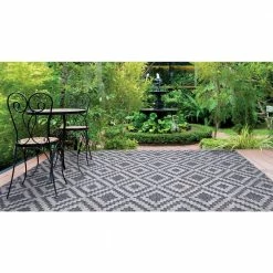 Samba Square Gray 8 ft. x 10 ft. Indoor/Outdoor Area Rug by Home Decorators Collection -Home Decoration Sales 2024 gray home decorators collection outdoor rugs 32467 1f 1000