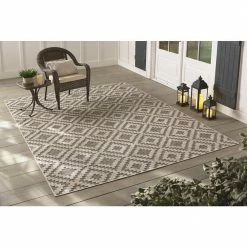 Samba Square Gray 8 ft. x 10 ft. Indoor/Outdoor Area Rug by Home Decorators Collection -Home Decoration Sales 2024 gray home decorators collection outdoor rugs 32467 31 1000