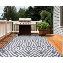 Samba Square Gray 8 ft. x 10 ft. Indoor/Outdoor Area Rug by Home Decorators Collection -Home Decoration Sales 2024 gray home decorators collection outdoor rugs 32467 4f 1000