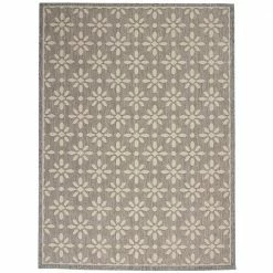 Palamos Grey 5 ft. x 7 ft. Geometric Contemporary Indoor/Outdoor Area Rug by Home Decorators Collection
