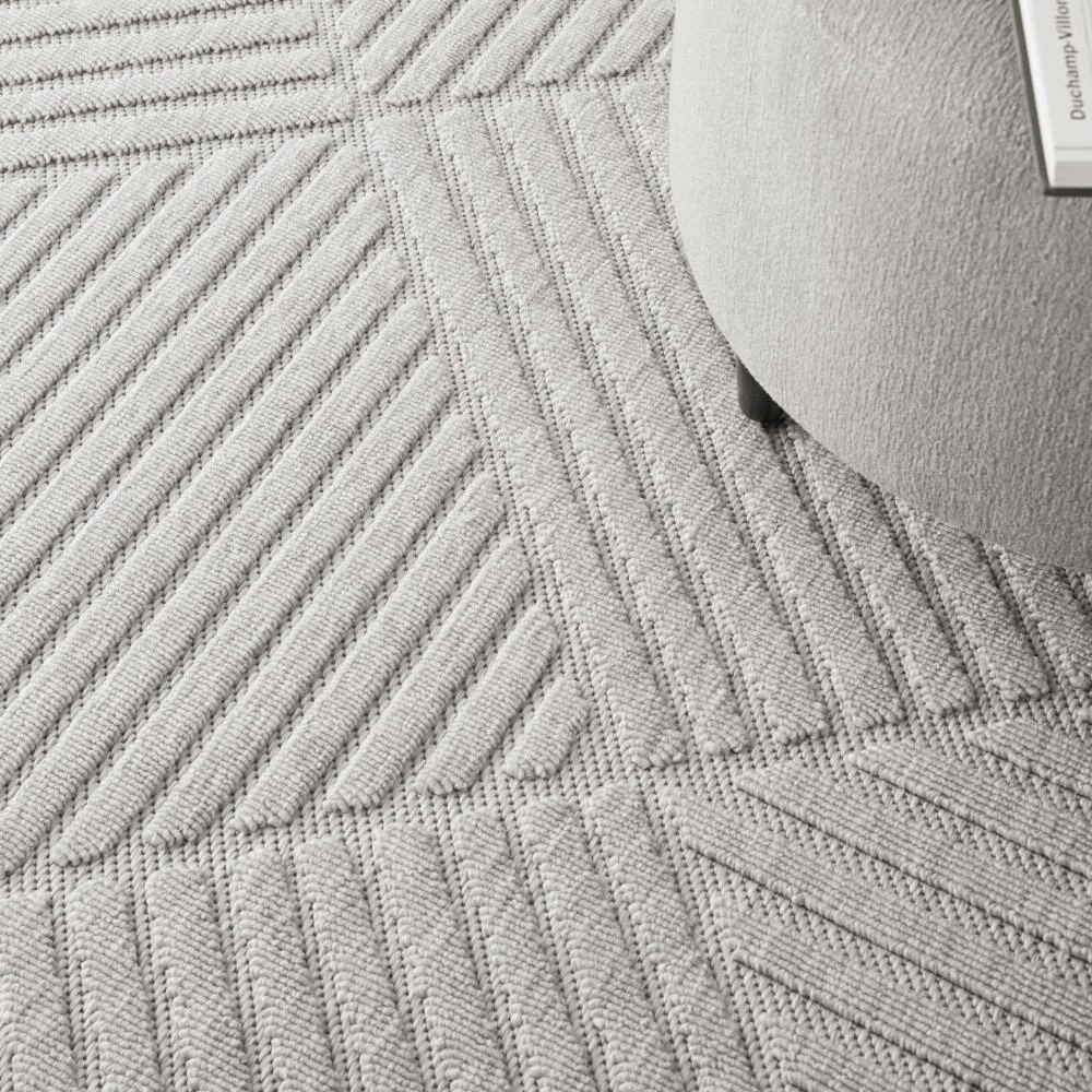 Palamos Light Grey 4 ft. x 6 ft. Geometric Contemporary Indoor/Outdoor Area Rug by Home Decorators Collection 7 Palamos Light Grey 4 ft. x 6 ft. Geometric Contemporary Indoor/Outdoor Area Rug by Home Decorators Collection - Image 7