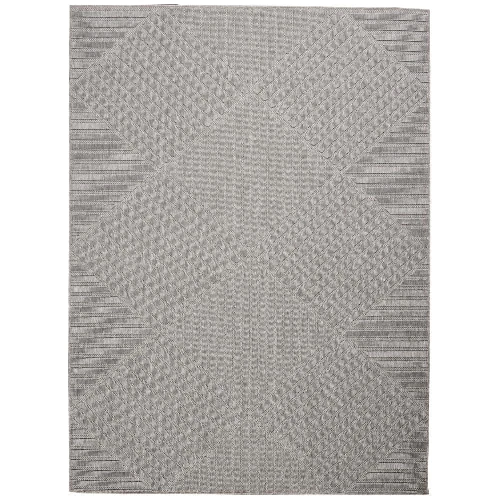 Palamos Light Grey 4 ft. x 6 ft. Geometric Contemporary Indoor/Outdoor Area Rug by Home Decorators Collection 1 Palamos Light Grey 4 ft. x 6 ft. Geometric Contemporary Indoor/Outdoor Area Rug by Home Decorators Collection