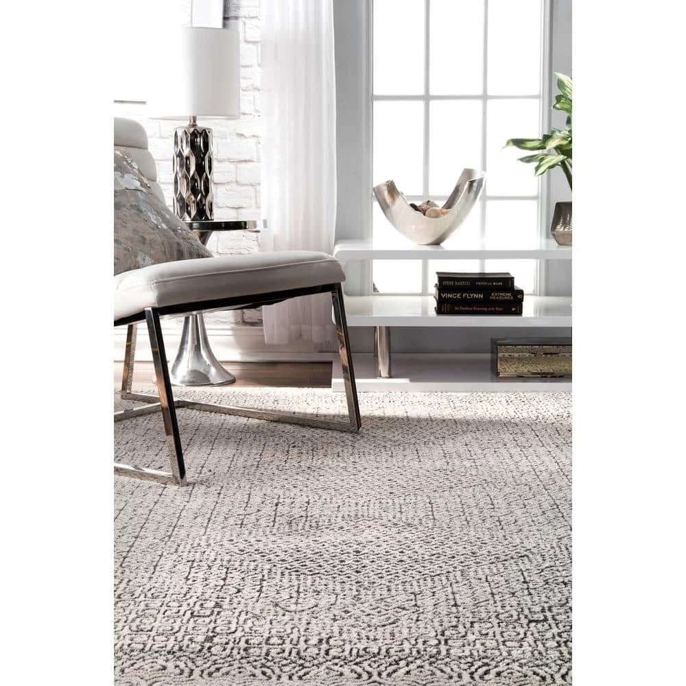 Mozaik Tribal Light Gray 9 ft. x 12 ft. Area Rug by Home Decorators Collection 5 Mozaik Tribal Light Gray 9 ft. x 12 ft. Area Rug by Home Decorators Collection - Image 5