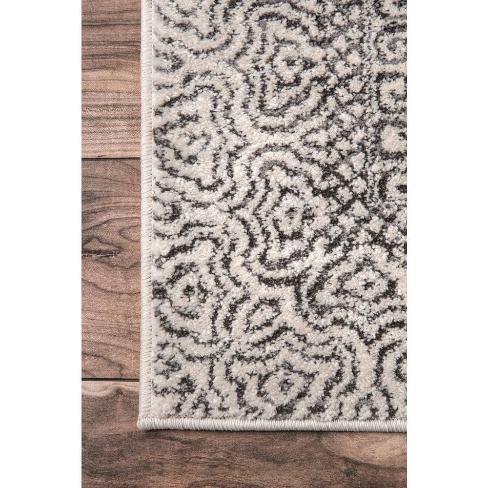 Mozaik Tribal Light Gray 9 ft. x 12 ft. Area Rug by Home Decorators Collection 3 Mozaik Tribal Light Gray 9 ft. x 12 ft. Area Rug by Home Decorators Collection - Image 3