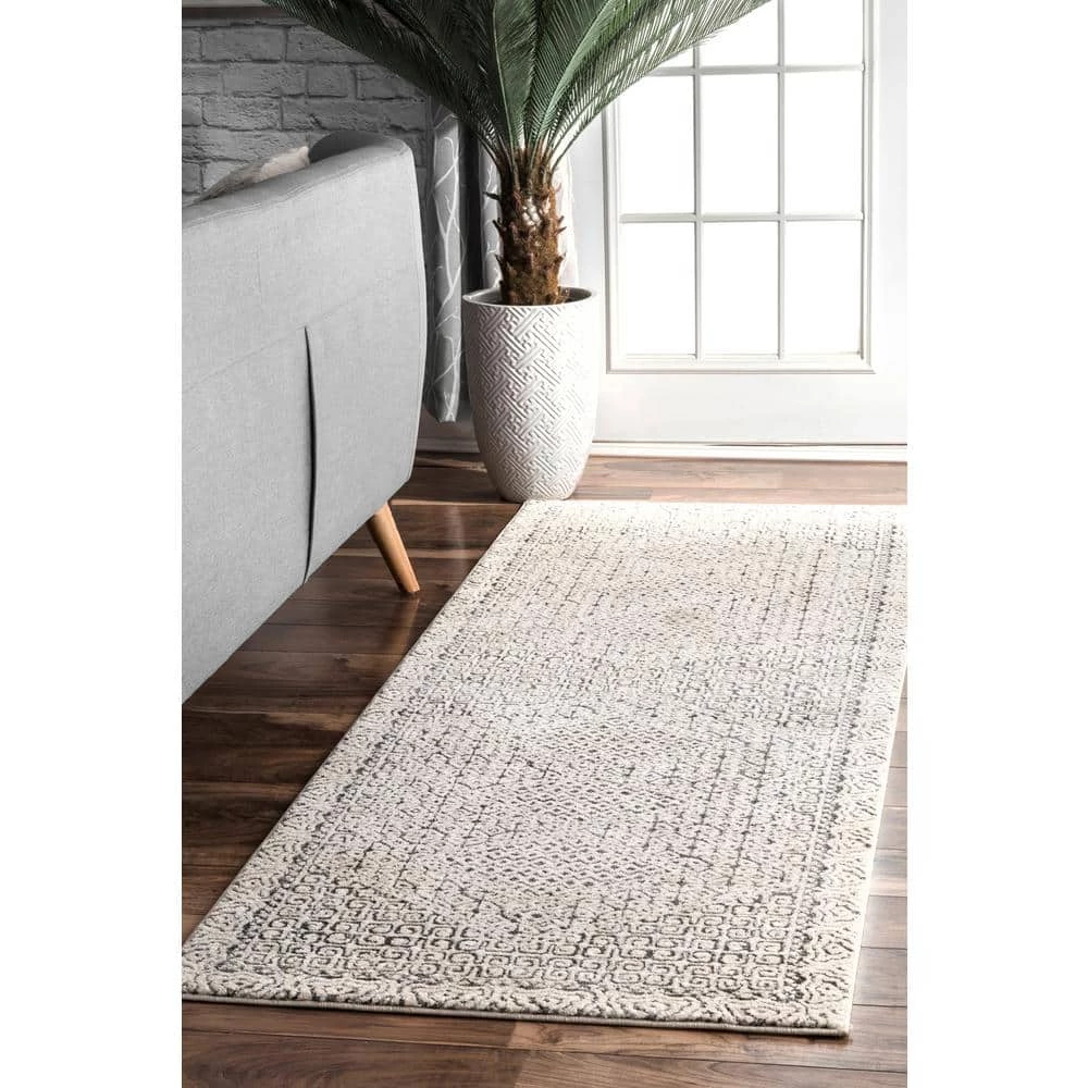 Mozaik Tribal Light Gray 9 ft. x 12 ft. Area Rug by Home Decorators Collection 2 Mozaik Tribal Light Gray 9 ft. x 12 ft. Area Rug by Home Decorators Collection - Image 2