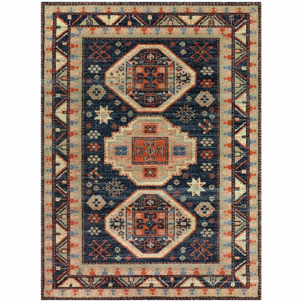 Woven Treasures Multicolored 6 ft. x 9 ft. Medallion Area Rug by Home Decorators Collection