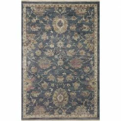 Greta NAVY / RUST 3 ft. 7 in. x 5 ft. 7 in. Oriental Polyester Area Rug by Home Decorators Collection