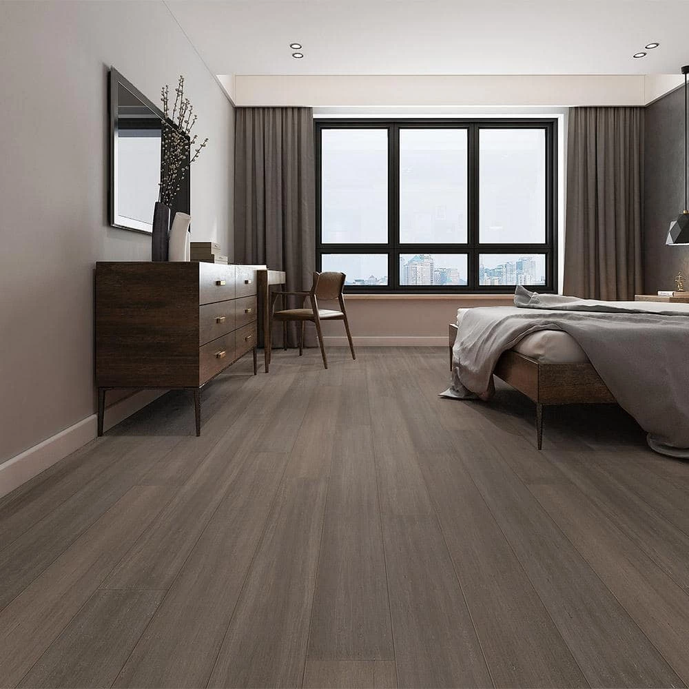 7-1/2 in. W Pecan Hand Scraped Strand Woven Wide Plank Engineered Click Bamboo Flooring (22.70 sq. ft./case) by Home Decorators Collection 6 7-1/2 in. W Pecan Hand Scraped Strand Woven Wide Plank Engineered Click Bamboo Flooring (22.70 sq. ft./case) by Home Decorators Collection - Image 6