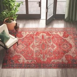 Polaris Red 7 ft. 6 in. x 9 ft. 6 in. Medallion Rectangle Area Rug by Home Decorators Collection -Home Decoration Sales 2024 red blue home decorators collection area rugs rug140460 44 1000