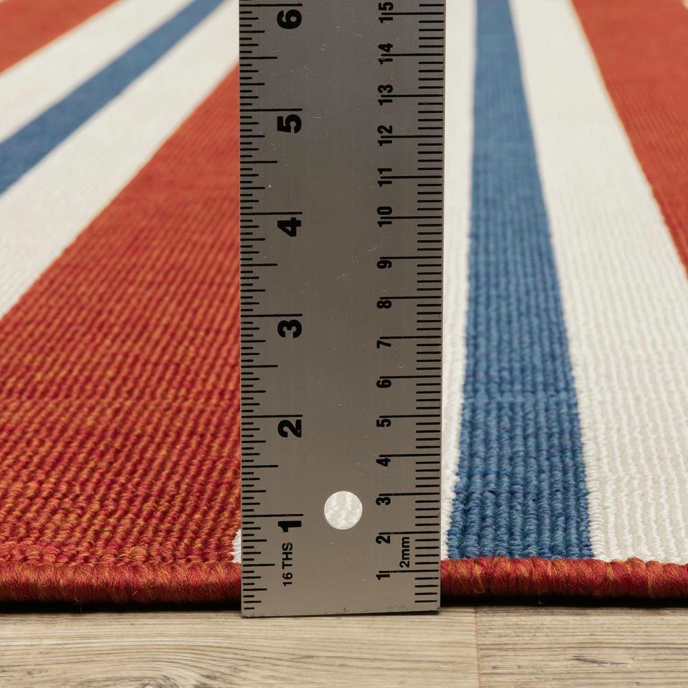 Carlton Red 7 ft. x 10 ft. Indoor/Outdoor Area Rug by Home Decorators Collection 3 Carlton Red 7 ft. x 10 ft. Indoor/Outdoor Area Rug by Home Decorators Collection - Image 3