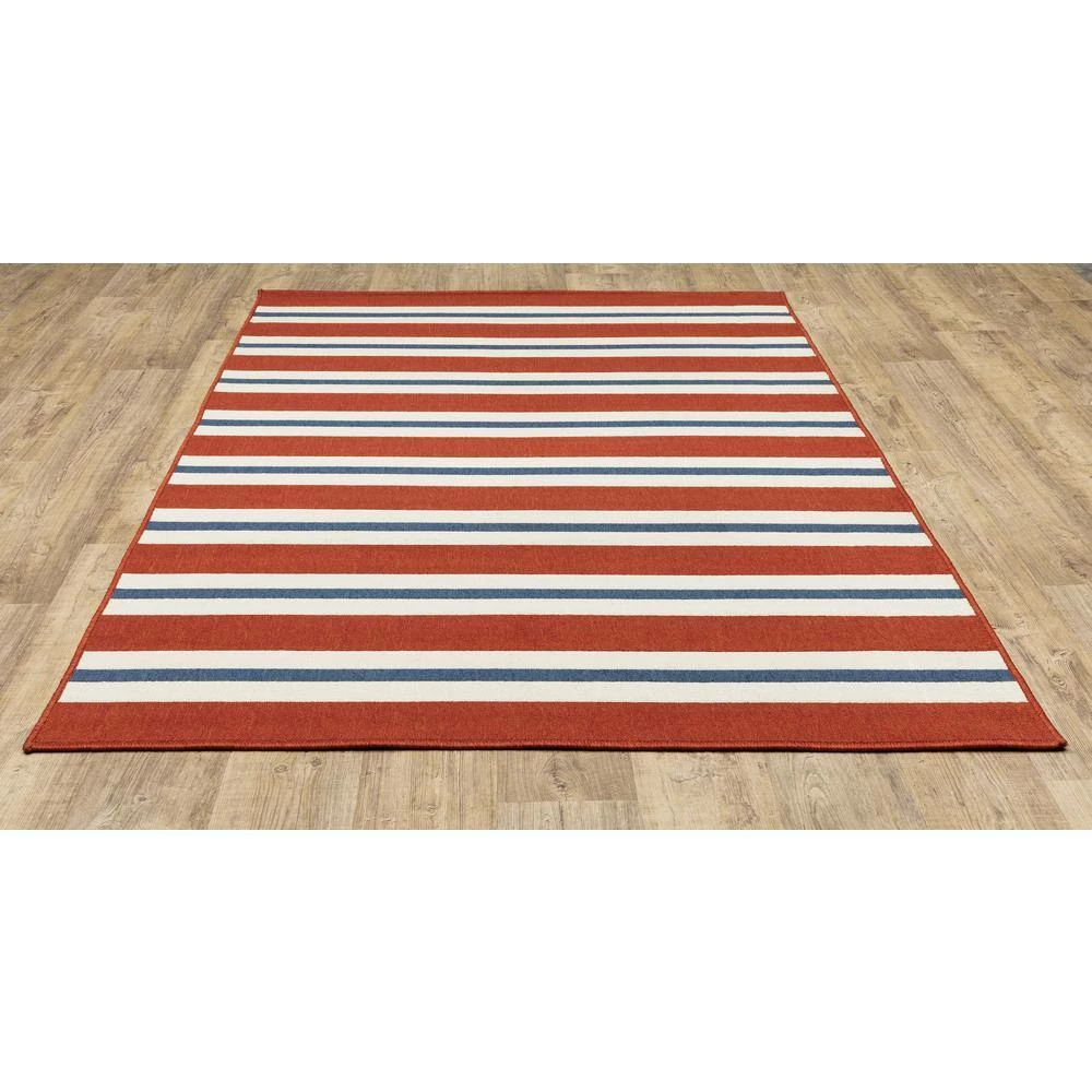 Carlton Red 7 ft. x 10 ft. Indoor/Outdoor Area Rug by Home Decorators Collection 4 Carlton Red 7 ft. x 10 ft. Indoor/Outdoor Area Rug by Home Decorators Collection - Image 4