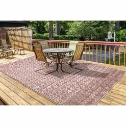 Ikat Rust 5 ft. x 7 ft. Indoor/Outdoor Area Rug by Home Decorators Collection -Home Decoration Sales 2024 rust home decorators collection outdoor rugs 87305 76 1000