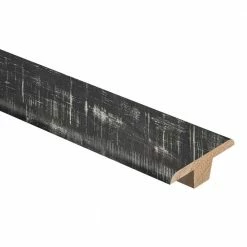 Stand Woven Bamboo Charcoal 3/8 in. Thick x 1-3/4 in. Wide x 94 in. Length Hardwood T-Molding by Zamma